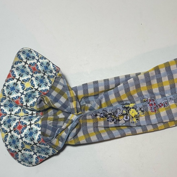 Robert Graham Shirt Flip Cuff Multicolor Plaid Floral Men’s Medium Business - Picture 5 of 11